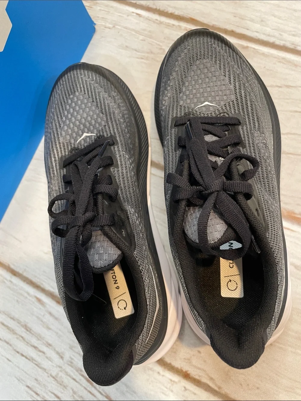 NEW Hoka Clifton 9 Youth 4 Sneakers Gray Black Running Shoes Boys Girls NIB